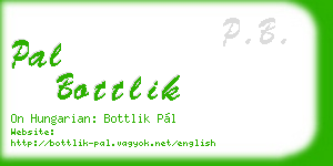 pal bottlik business card