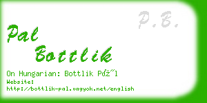 pal bottlik business card